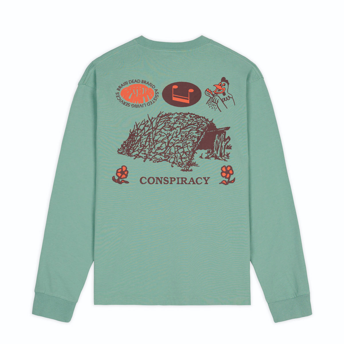 Brain Dead Conspiracy LS Tee - White