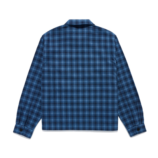 Awake NY Lightweight Plaid Shirt Jacket - Blue