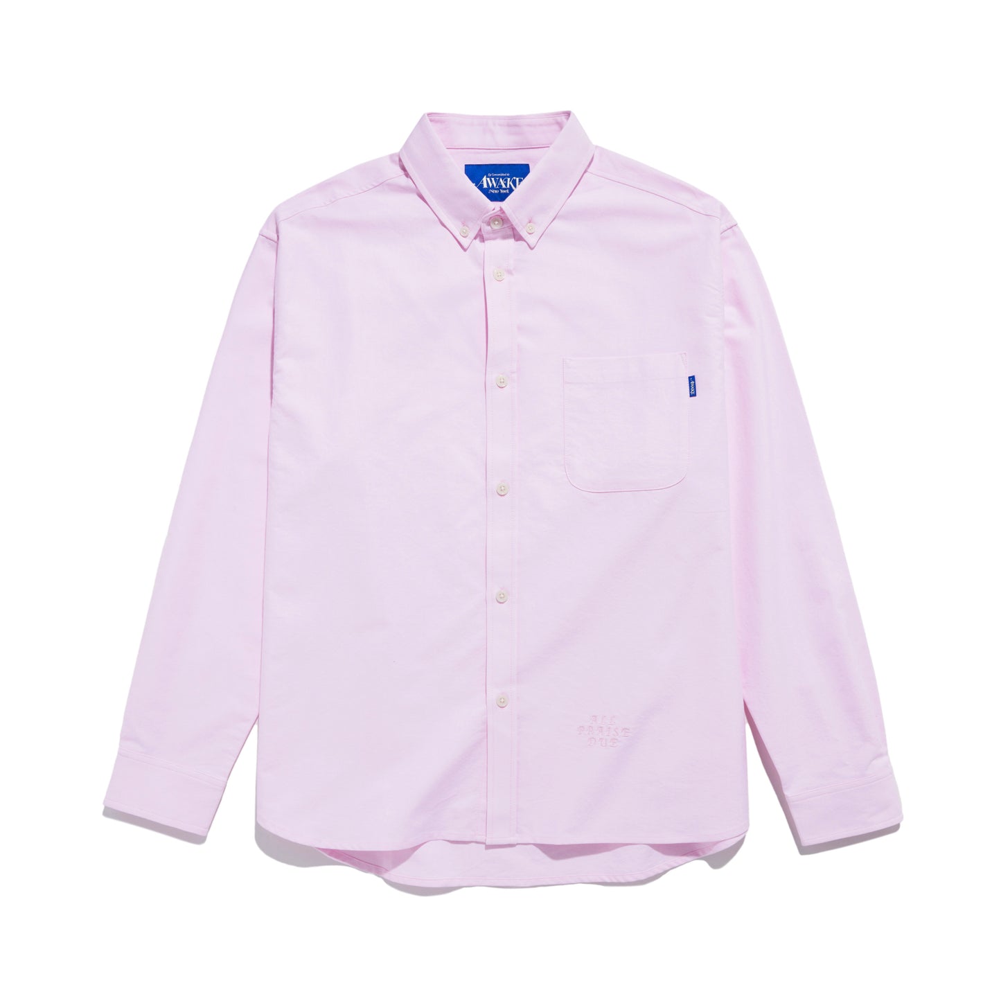 Awake NY Embroidered Oxford Shirt - Pink
