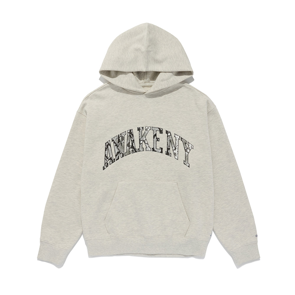 Snake Skin Applique Hoodie - Heather Grey