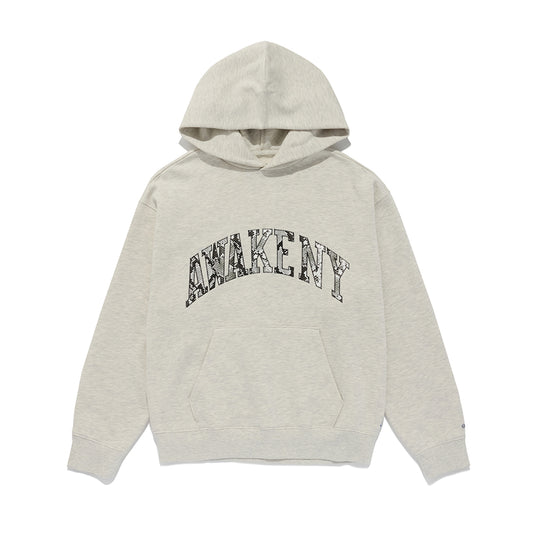 Snake Skin Applique Hoodie - Heather Grey
