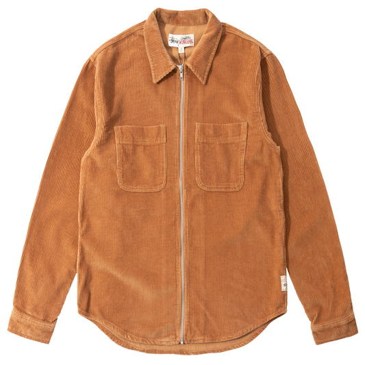 Stüssy Wide Wale Cord Zip Shirt - Copper