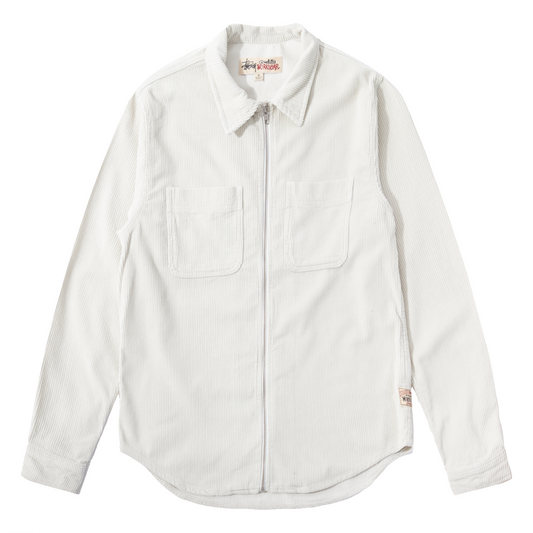 Stüssy Wide Wale Cord Zip Shirt - Bone