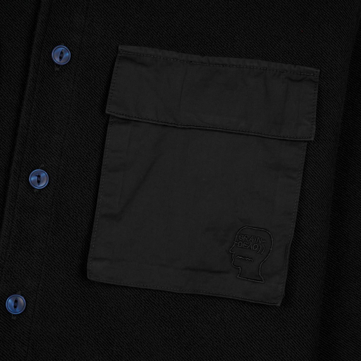 Brain Dead CPO French Terry Sateen Shirt - Washed Black