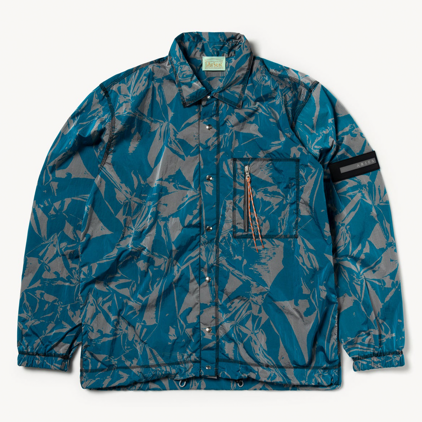 Aries Arise Crinkle Nylon Shirt - Blue