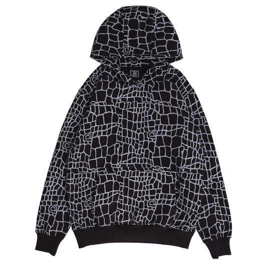 Always Do What You Should Do Croc Print Hoodie - Black