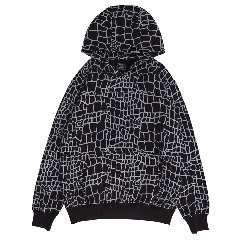Always Do What You Should Do Croc Print Hoodie - Black