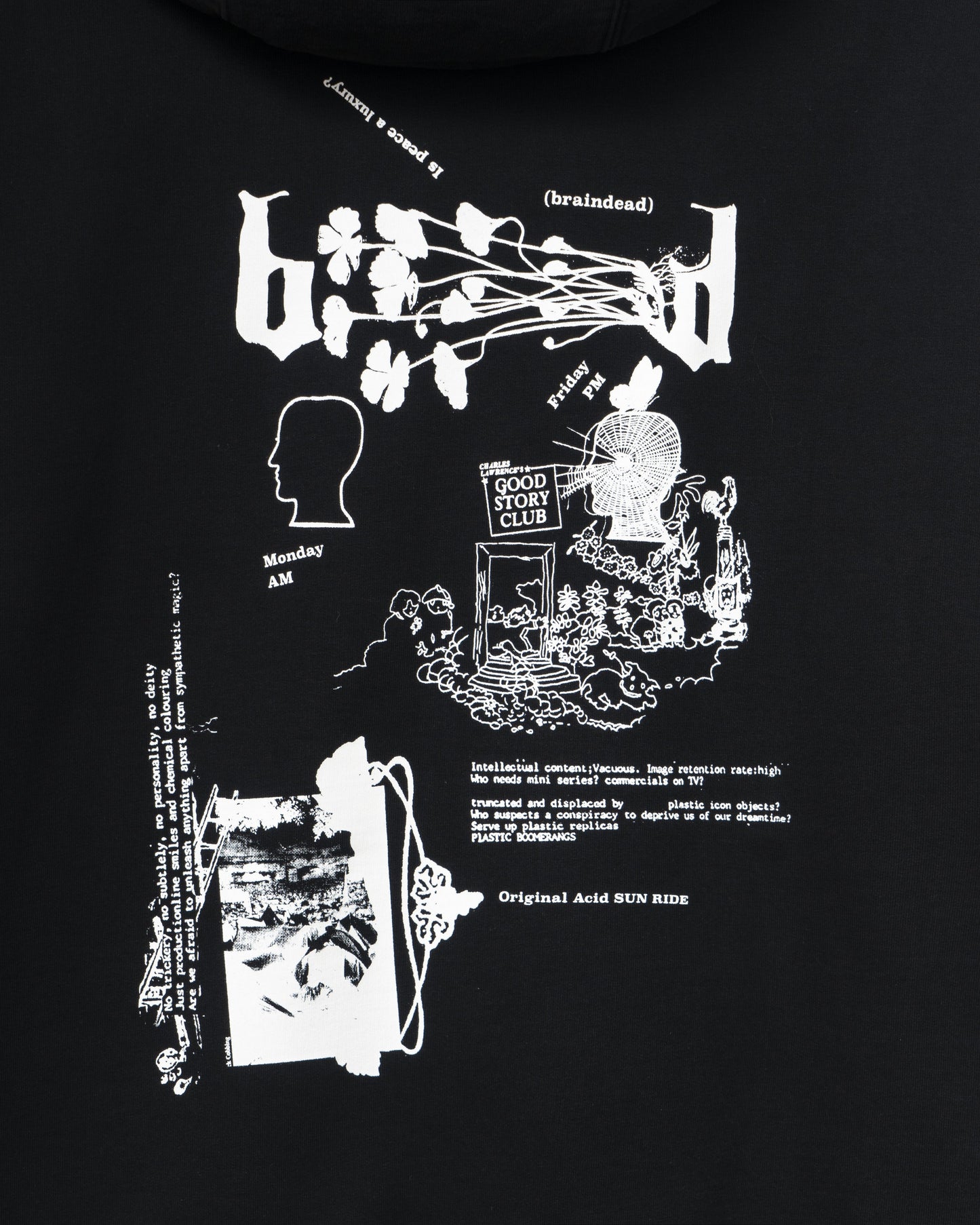 Brain Dead Acid Sun Ride Hooded Sweatshirt - Black