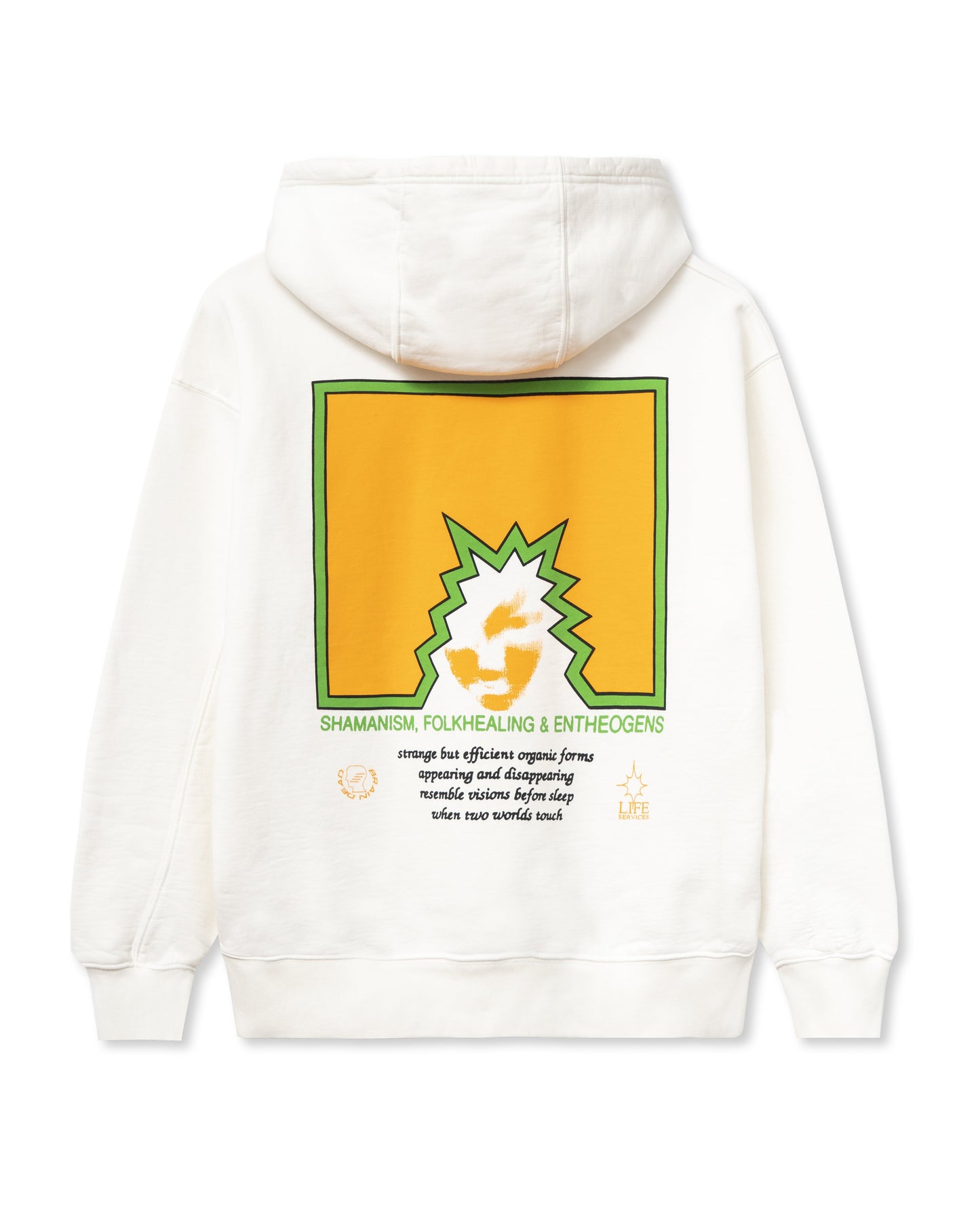 Brain Dead Folk Healing Hooded Sweatshirt - White