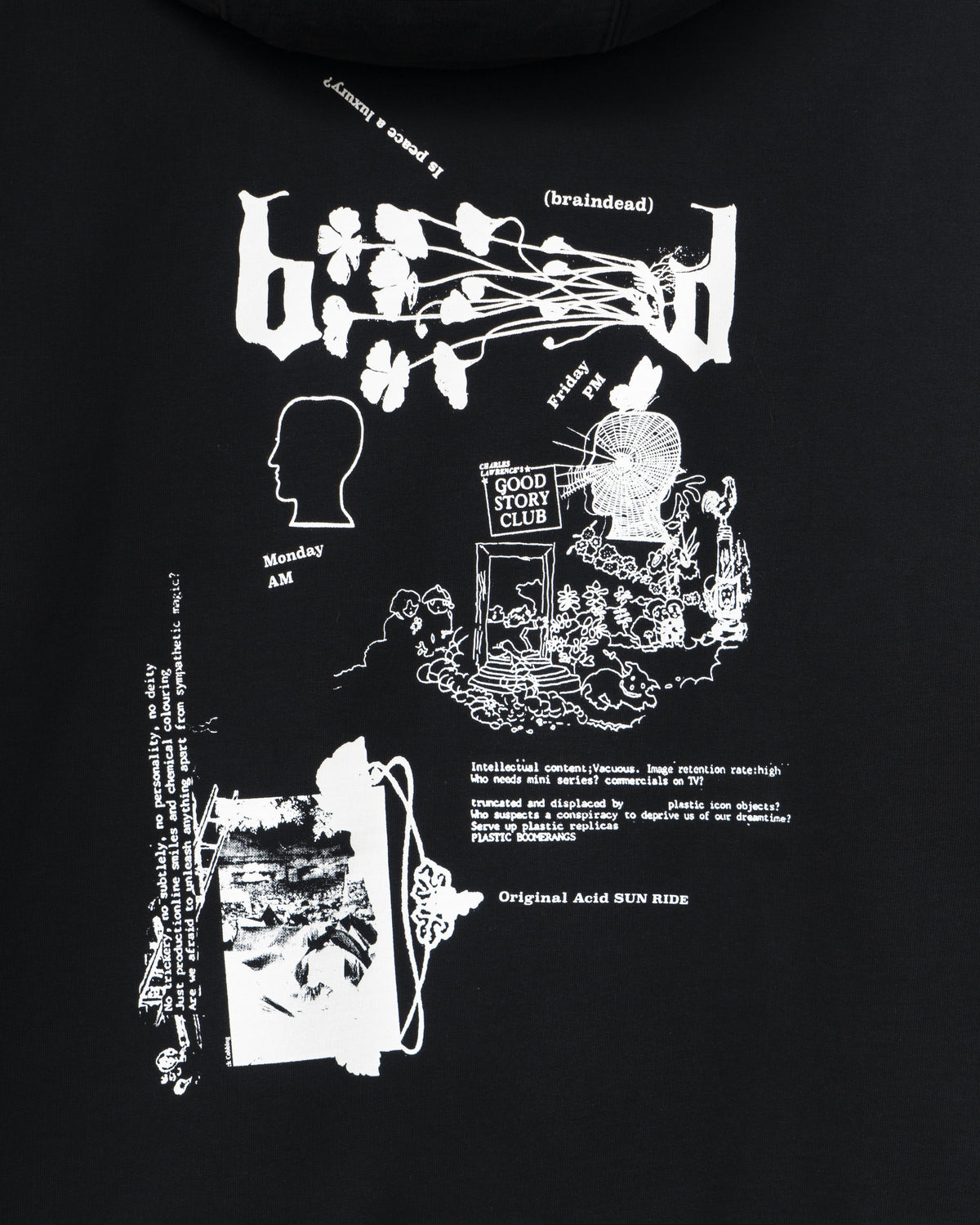 Brain Dead Acid Sun Ride Hooded Sweatshirt - Black