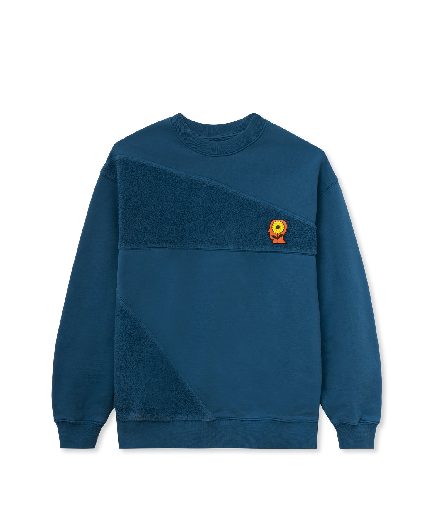 Brain Dead Sunflower Panelled Crewneck Sweatshirt - Blue
