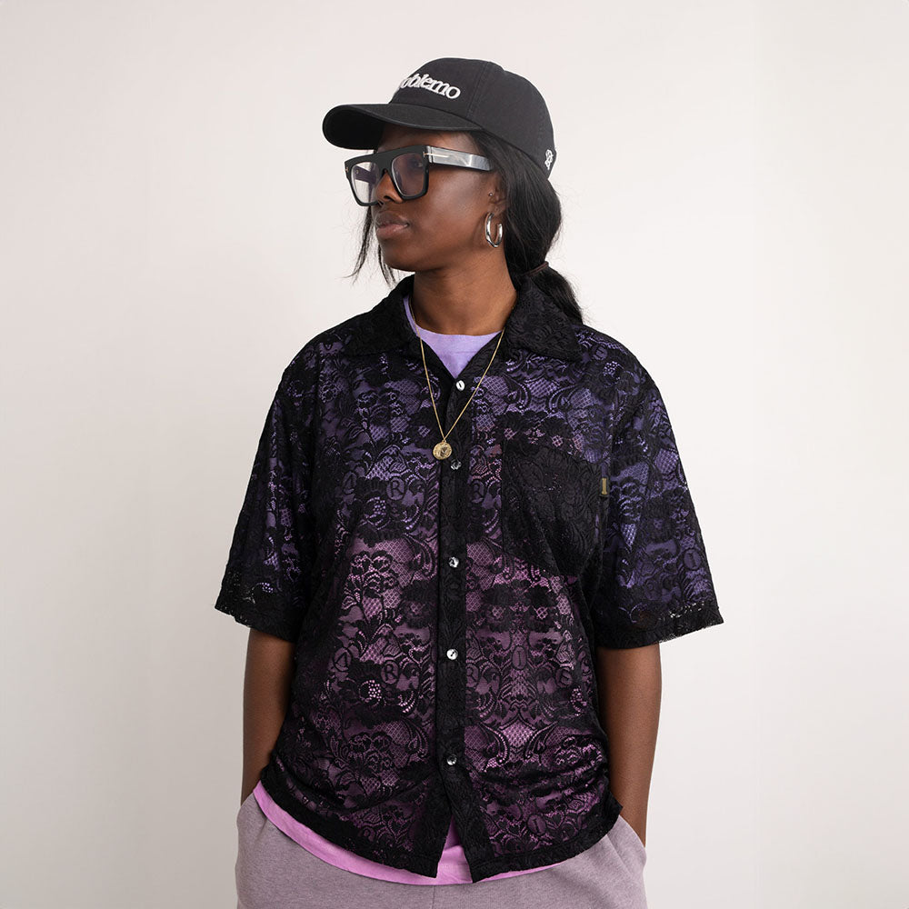 Aries Arise Lace Hawaiian Shirt - Black