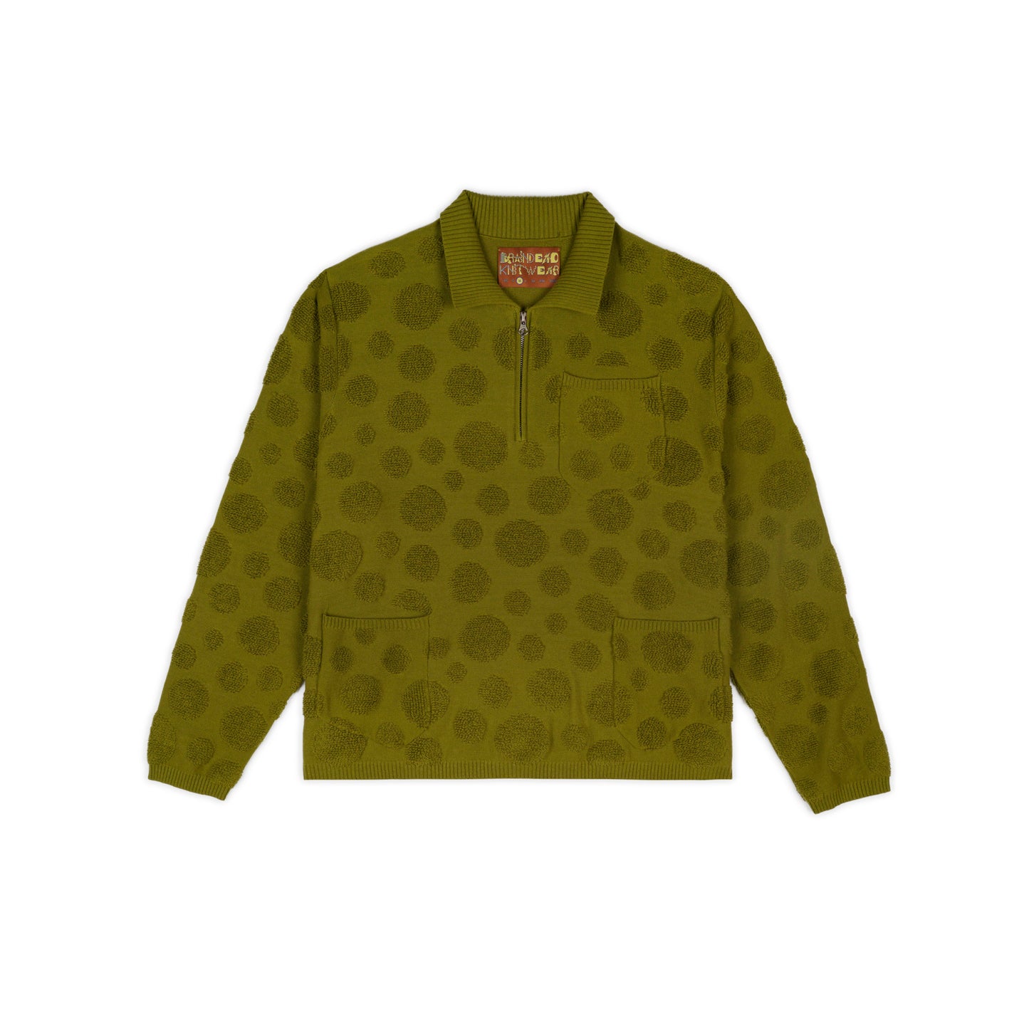 Brain Dead Dot Half-Zip Sweater - Moss