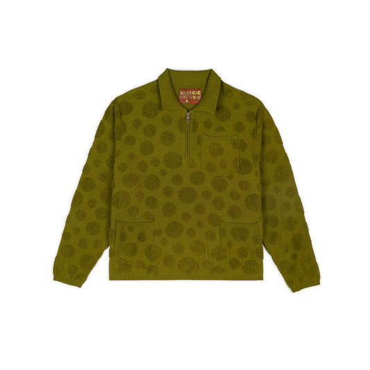 Brain Dead Dot Half-Zip Sweater - Moss