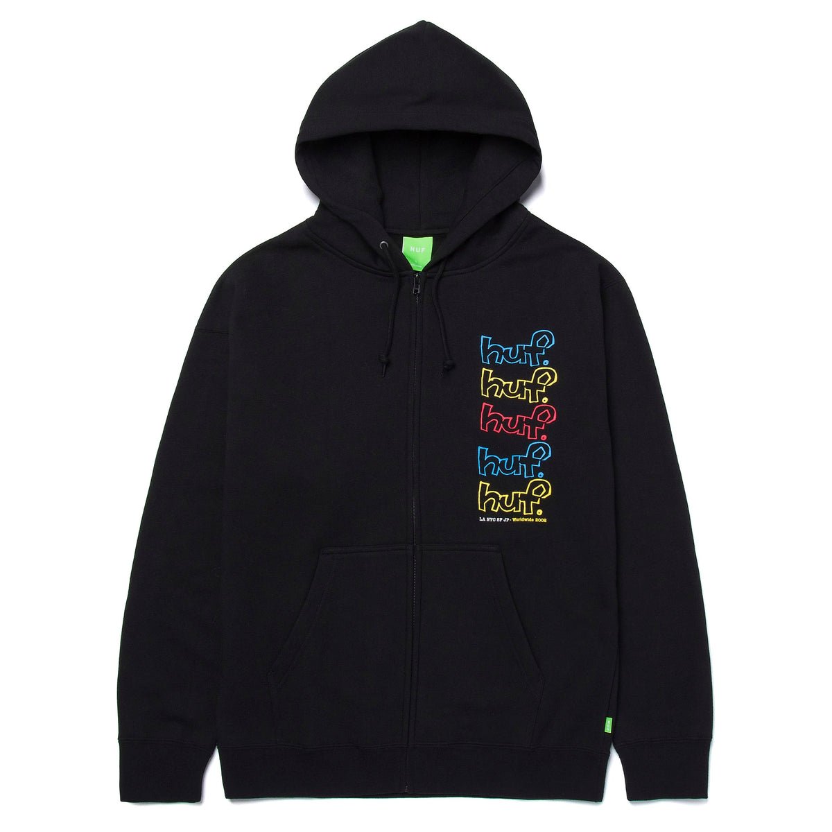 HUF Drop Out Stack Full Zip Hoodie - Black