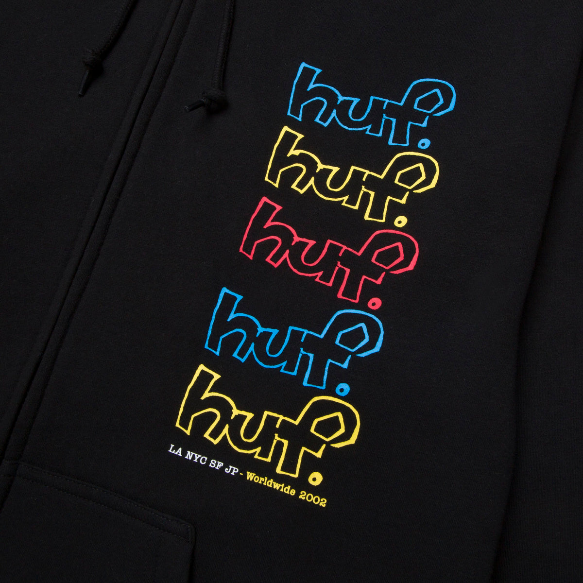 HUF Drop Out Stack Full Zip Hoodie - Black