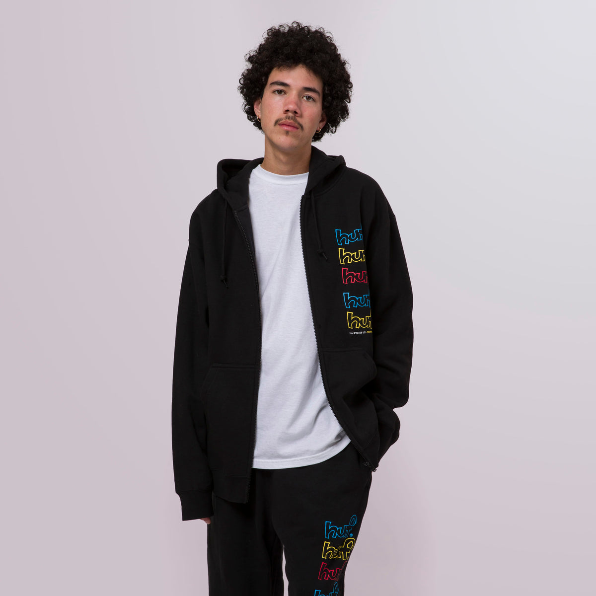 HUF Drop Out Stack Full Zip Hoodie - Black
