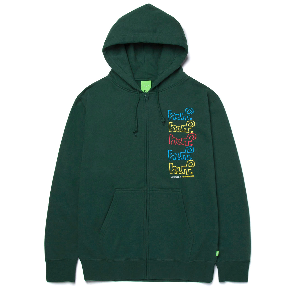 HUF Drop Out Stack Full Zip Hoodie - Forest Green