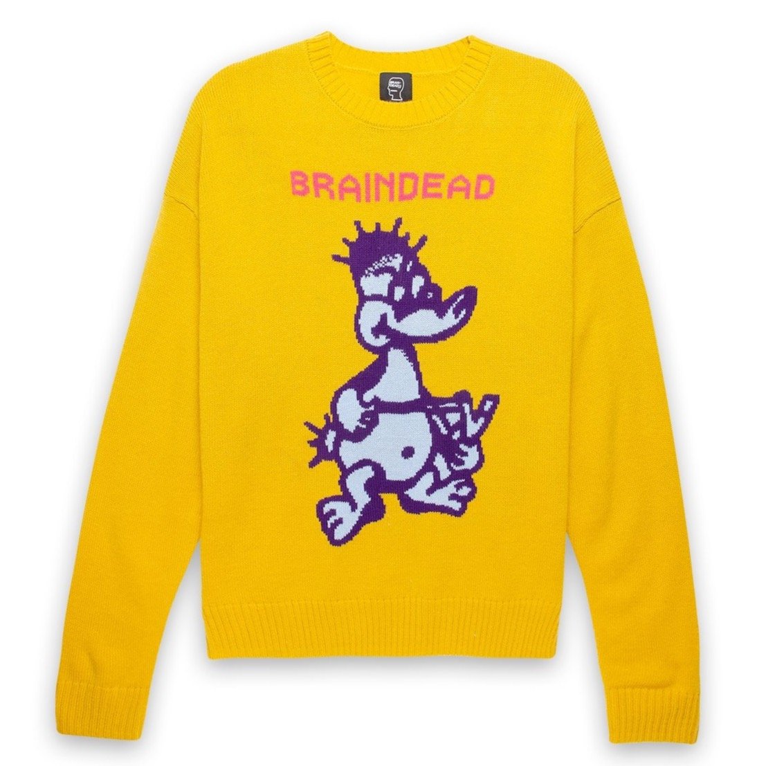 Brain Dead Slingshot Knit Sweatshirt - Mustard
