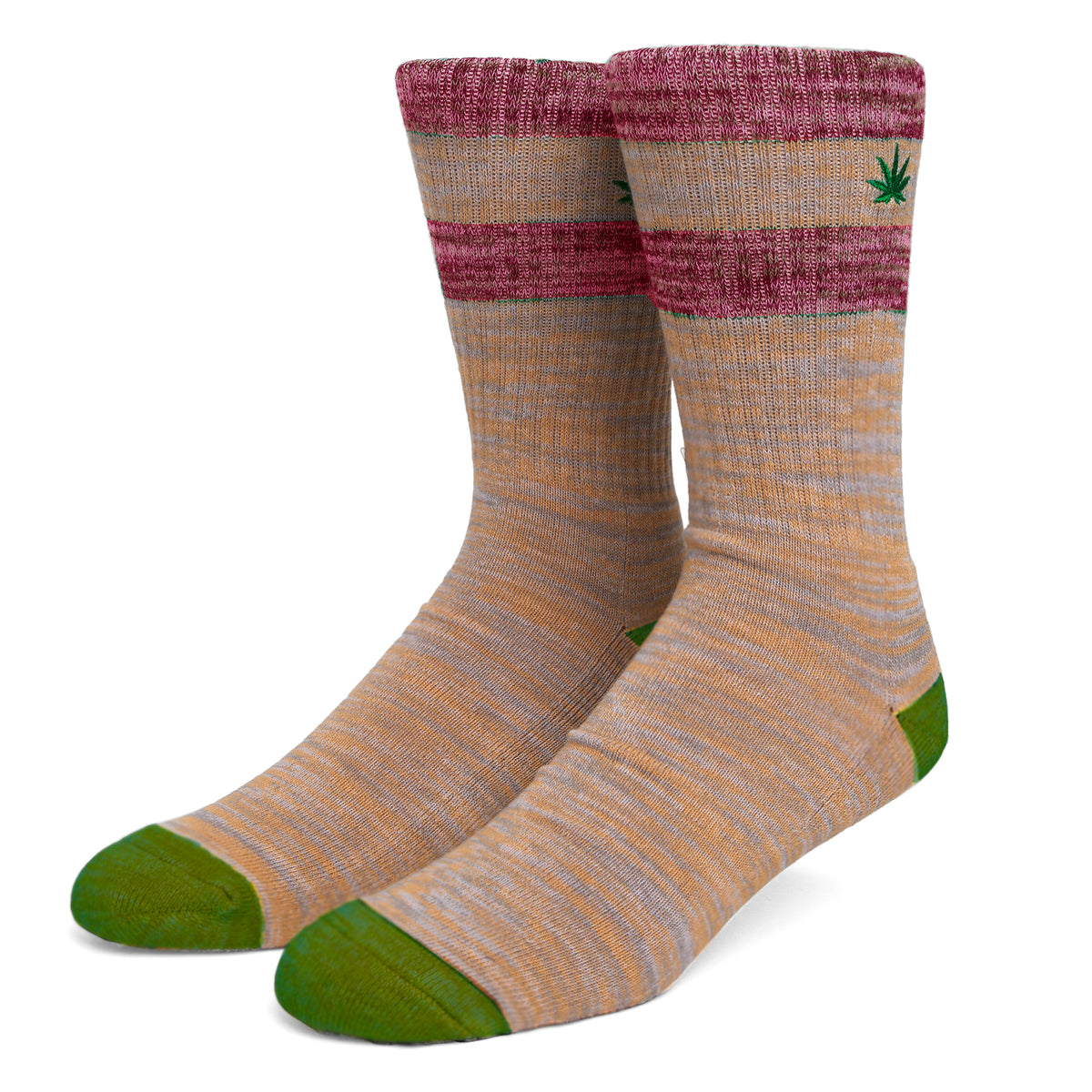 HUF Embroidered Plantlife Melange Sock - Natural