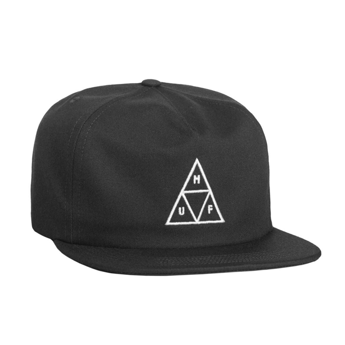 HUF Unstructured Triple Triangle Snapback - Black
