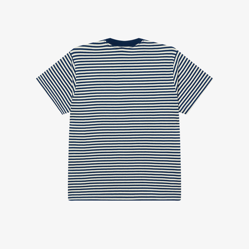 OBEY Established Works Eyes Stripe T-Shirt - Navy Peony