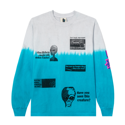 Real Bad Man Extraterrestrial Shit LS T-Shirt - Grey Blue