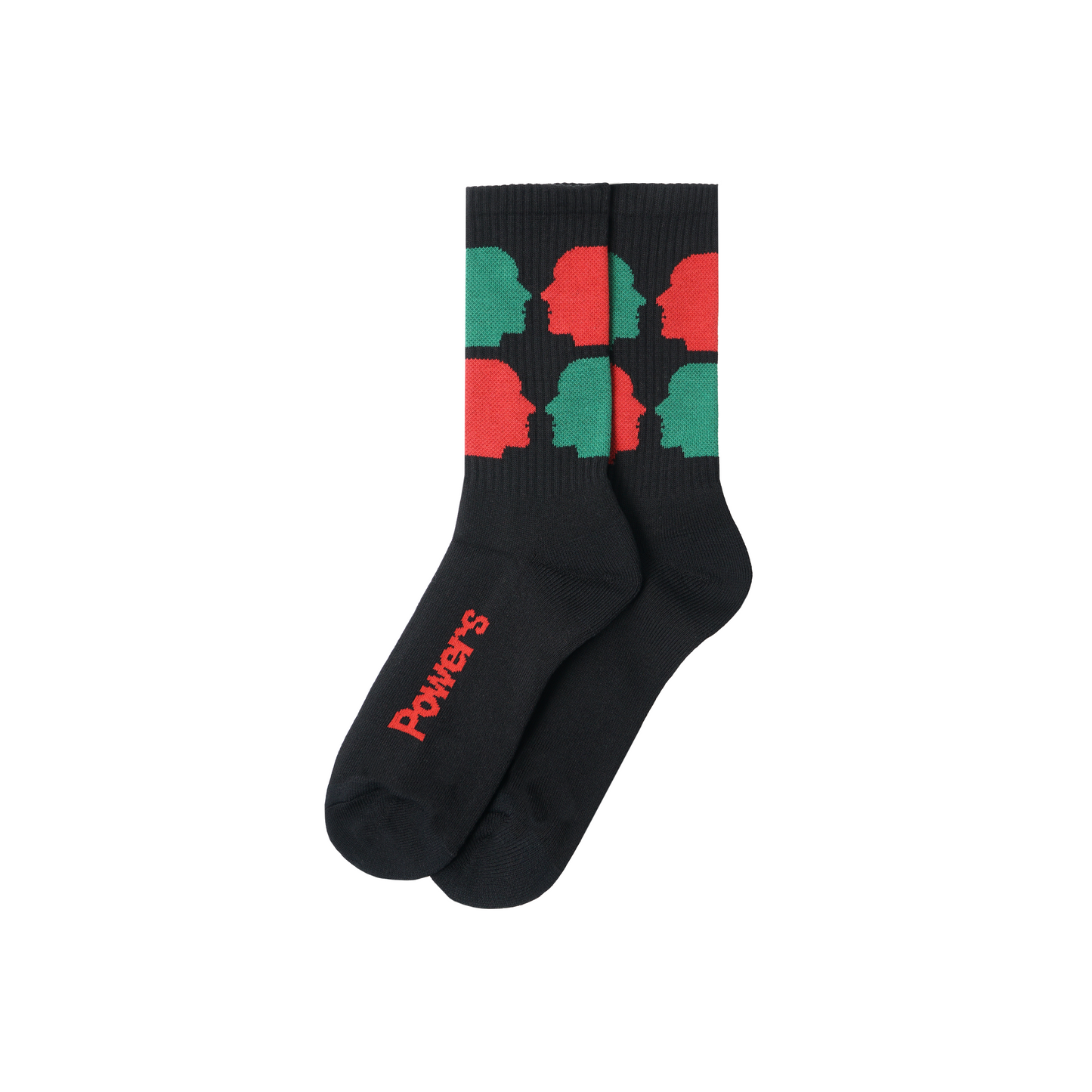 Powers Face 2 Face Striped 2 Pack Socks - Black