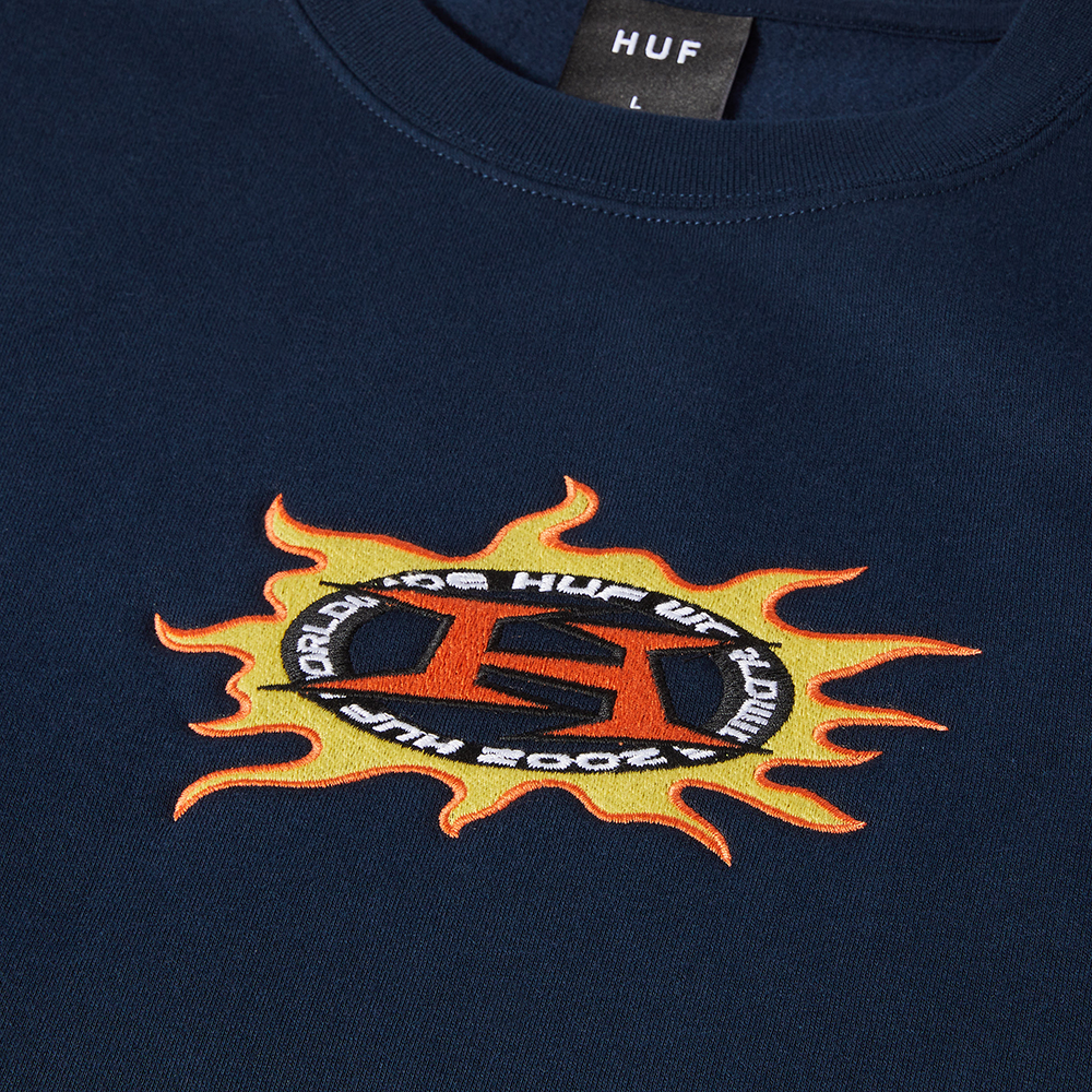 HUF Fire Crewneck Sweatshirt - Navy