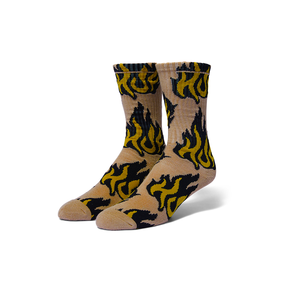 HUF Flamin' Socks - Oatmeal