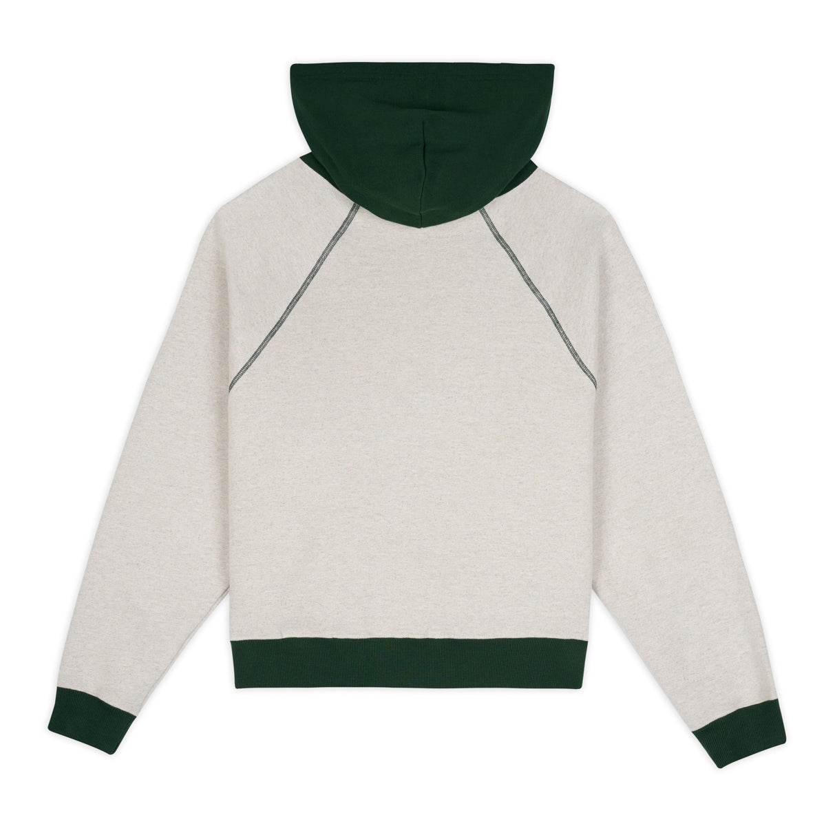 Braindead Fleece Logo Head Raglan Hoodie - Oatmeal Green