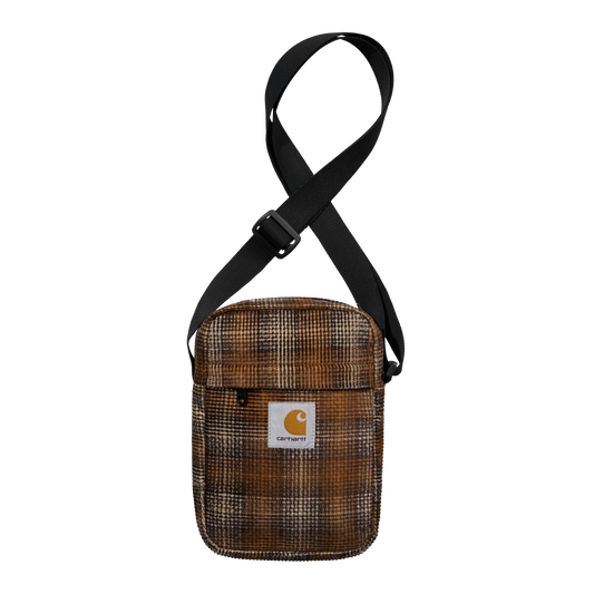 Carhartt WIP Flint Shoulder Pouch - Wiley Check Hamilton Brown