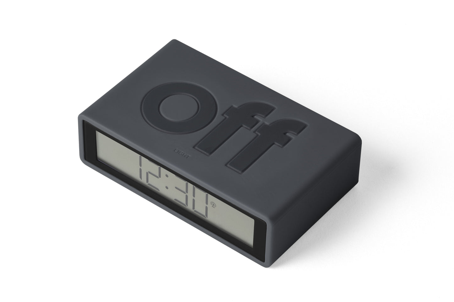 Lexon Flip + Reversible LCD Alarm Clock - Glossy Grey