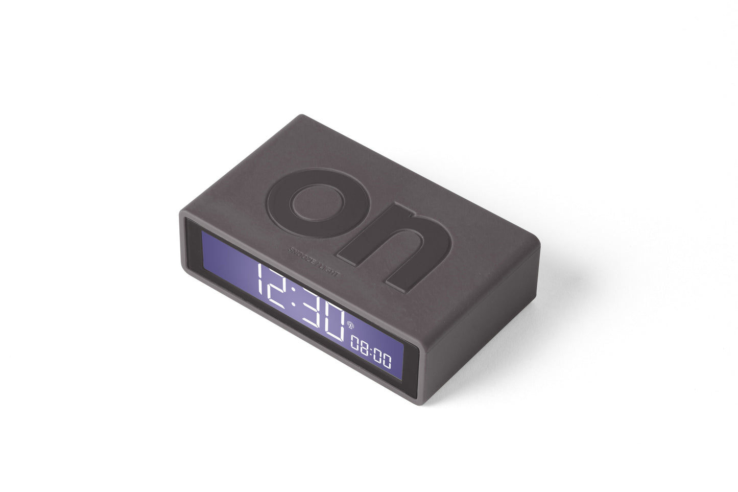 Lexon Flip + Reversible LCD Alarm Clock - Glossy Grey