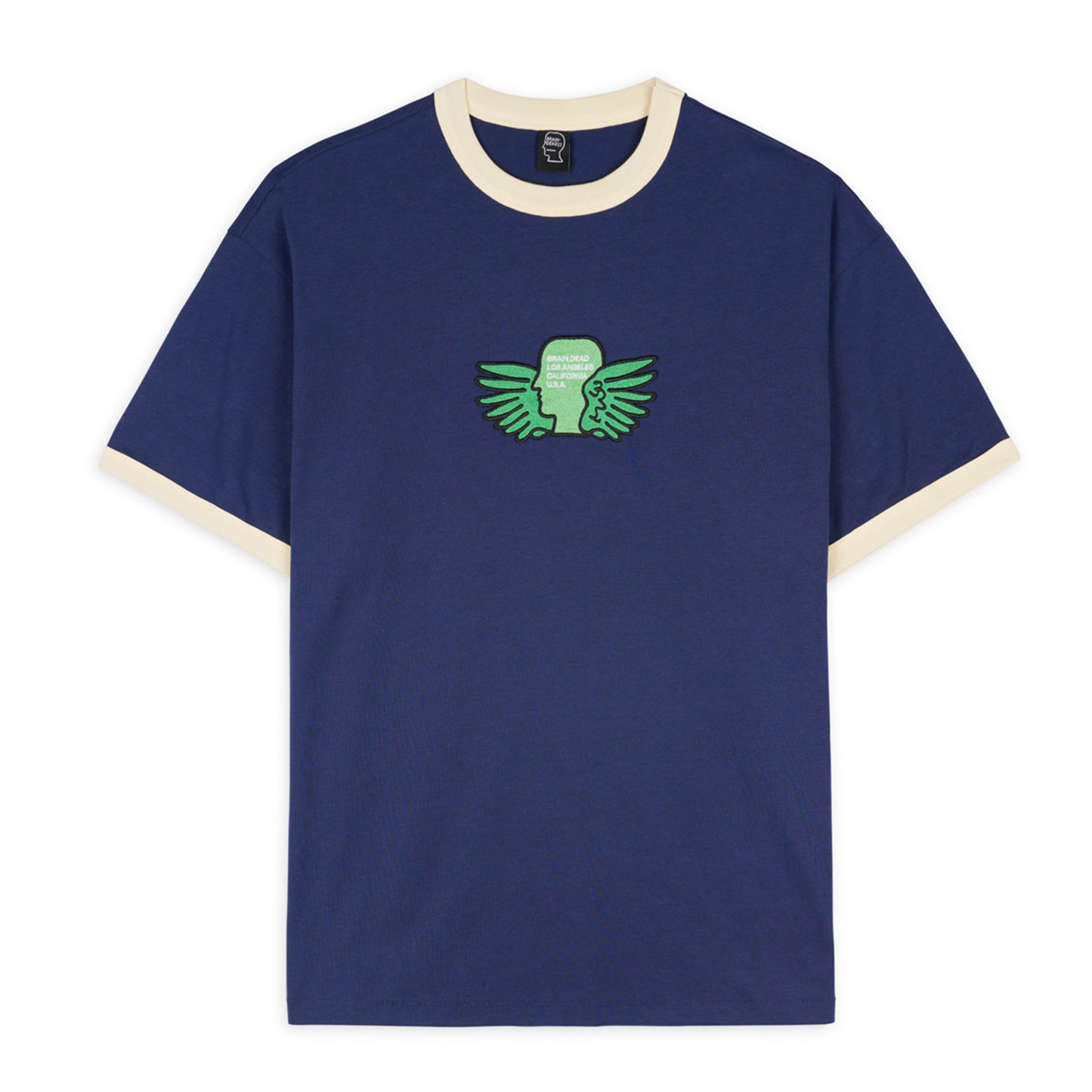 Brain Dead Flyer Ringers T-Shirt - Navy