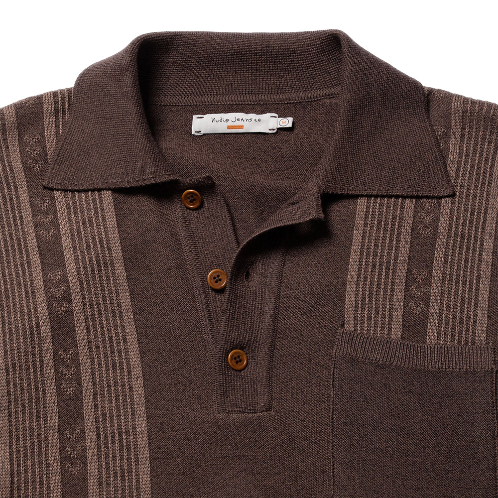 Nudie Jeans Co. Frippe Polo Shirt - Brown