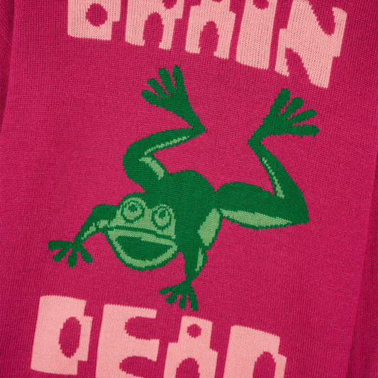 Brain Dead Frogger Sweater - Fuchsia