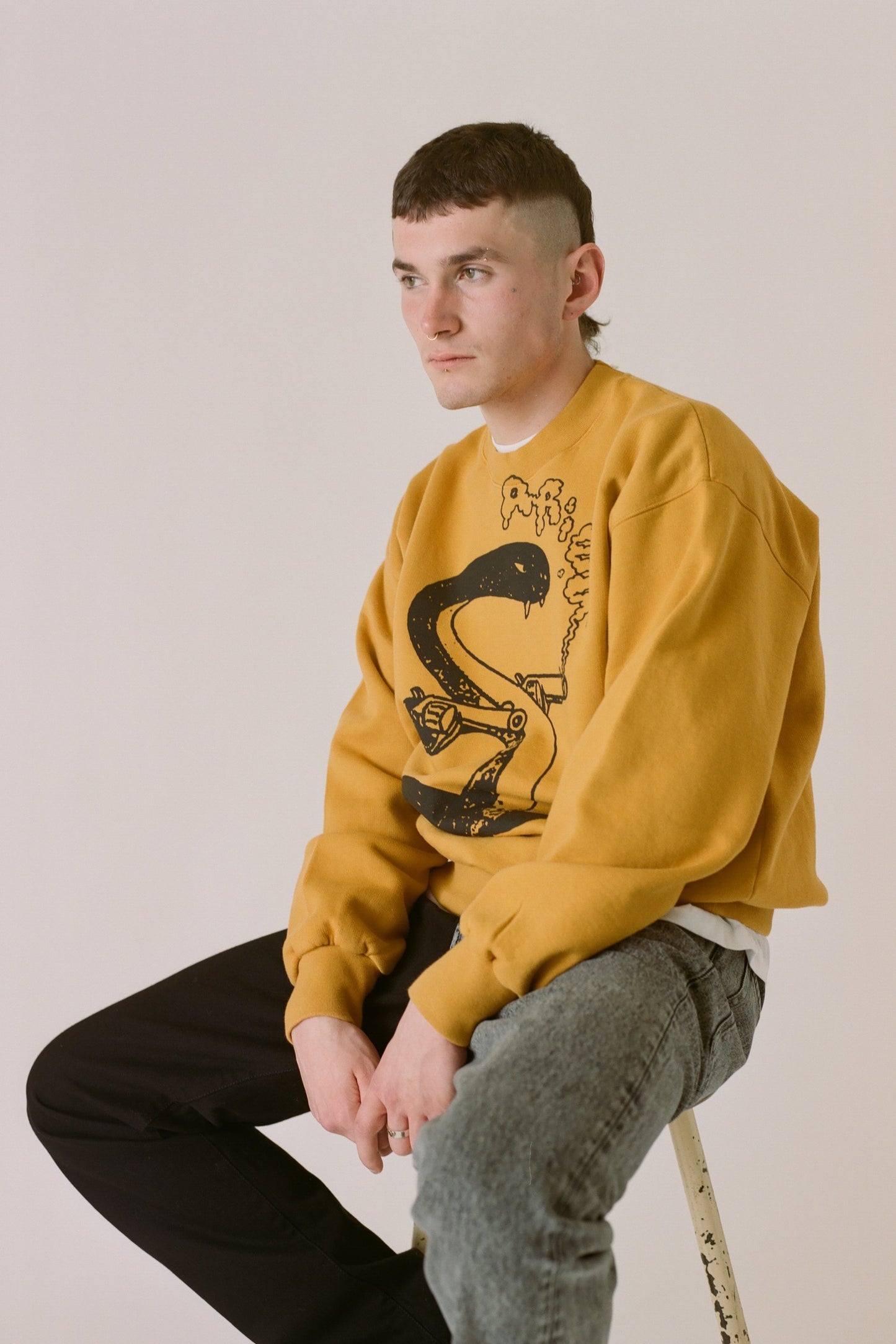 Aries Arise Killa Snake Sweatshirt - Ochre