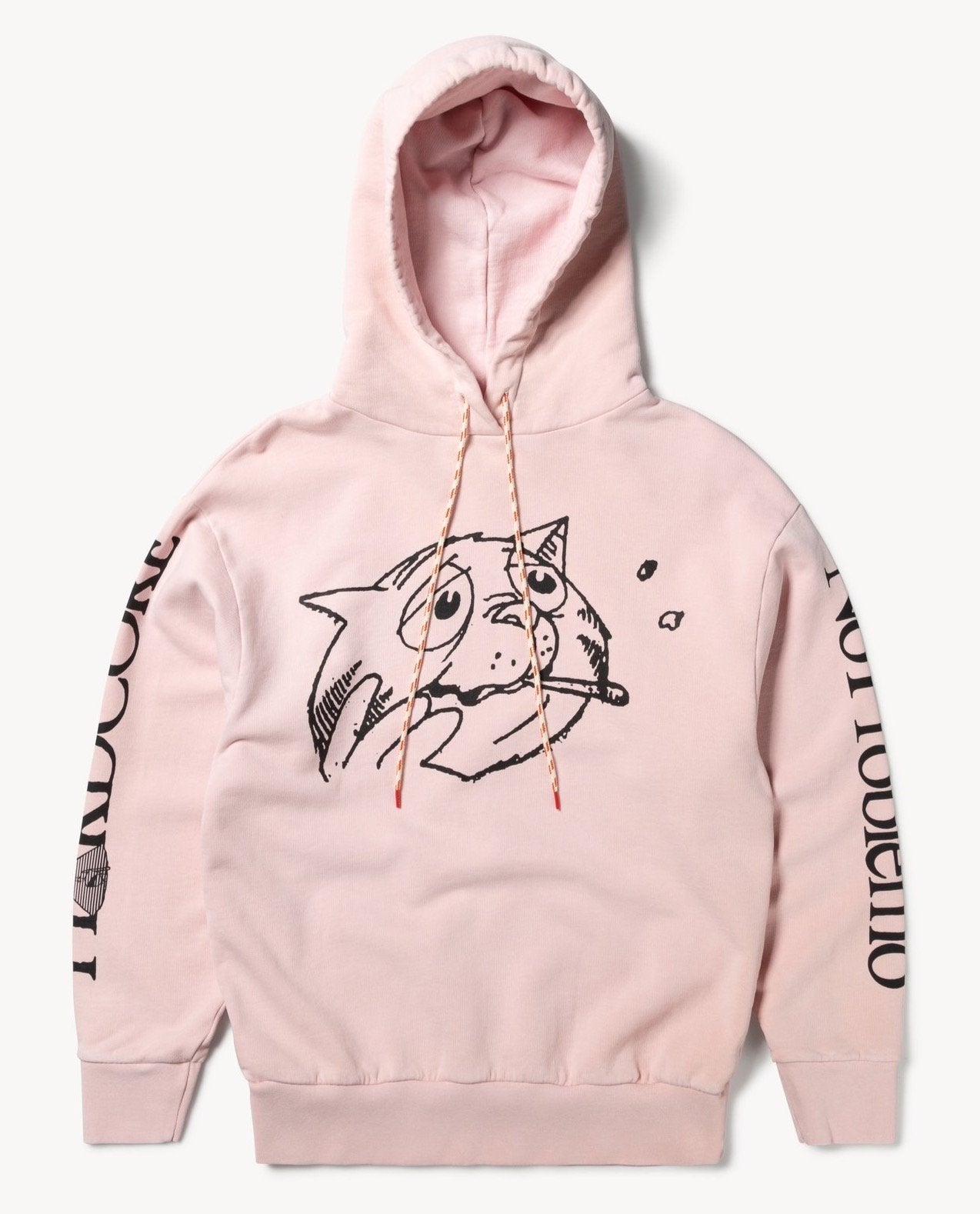 Aries Arise Worried Cat Acid Hoodie - Pink
