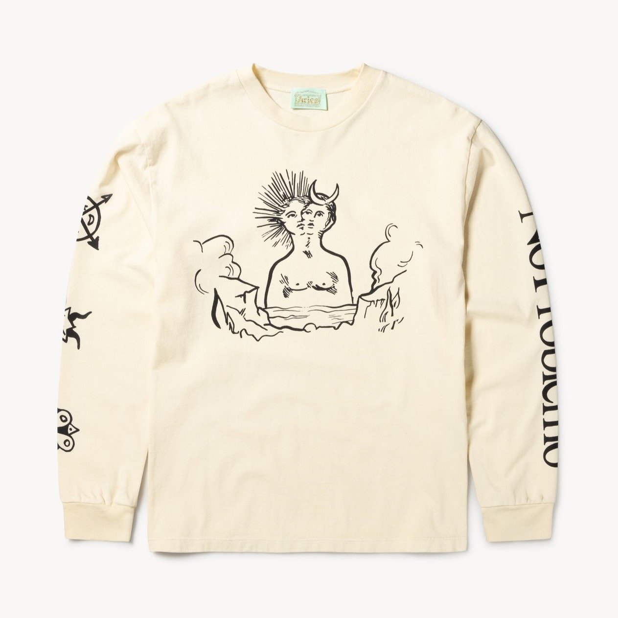Aries Arise Sun + Moon LS T-Shirt - Alabaster