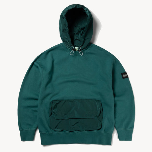 Aries Arise Nylon Hybrid Hooded Sweatshirt - Green