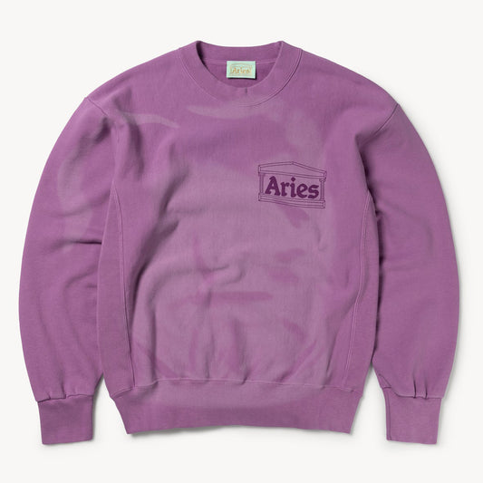 Aries Arise Sunbleached Cross Grain Temple Sweat - Iris