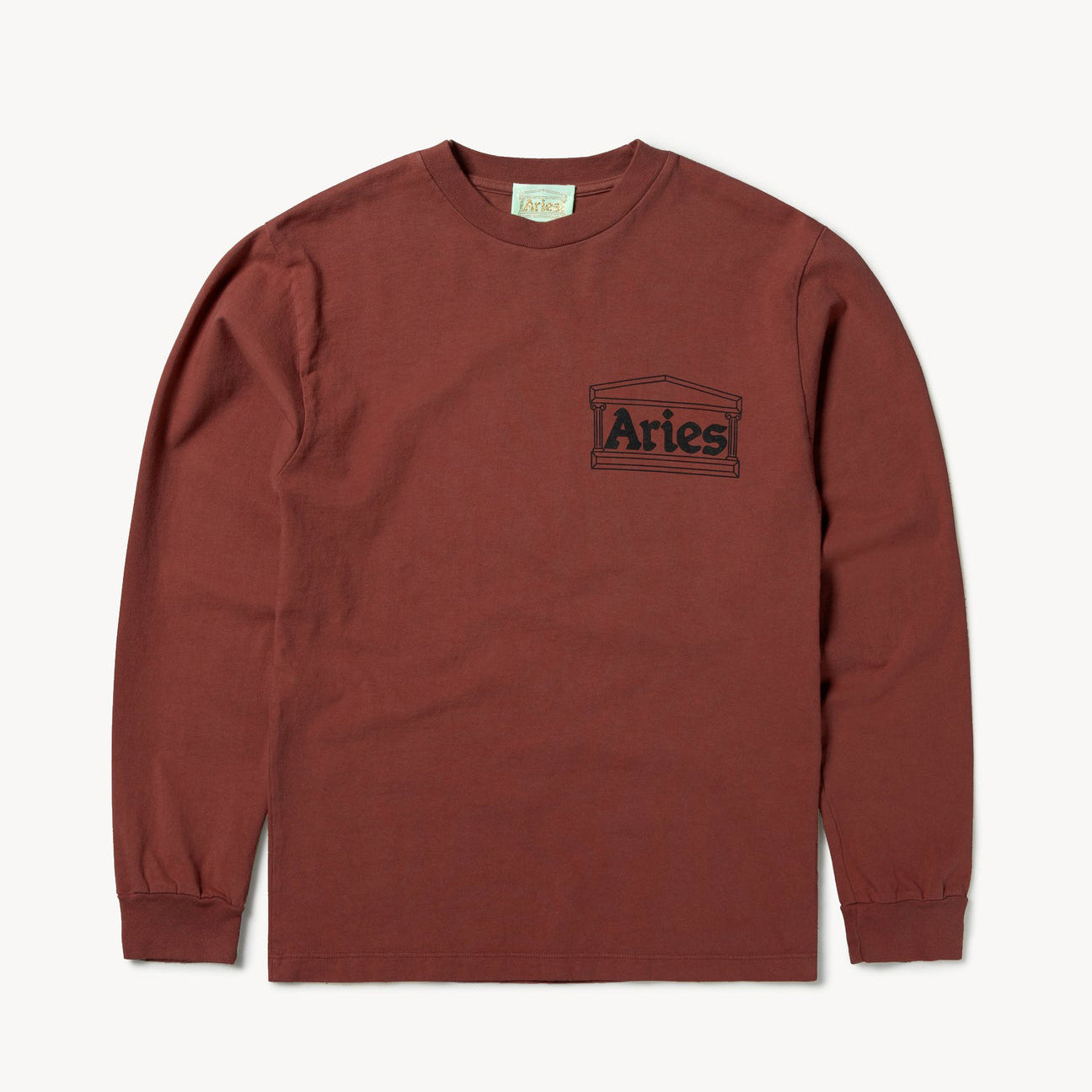 Aries Arise Temple LS T-Shirt - Burgundy