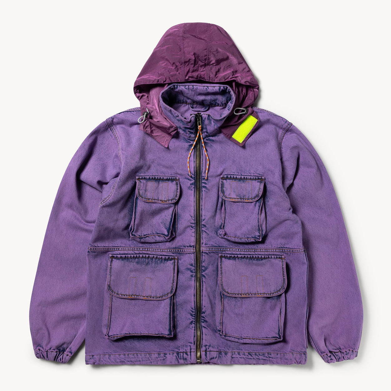 Aries Arise Acid Wash Cargo Jacket - Lilac