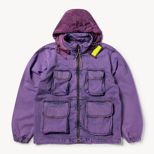Aries Arise Acid Wash Cargo Jacket - Lilac