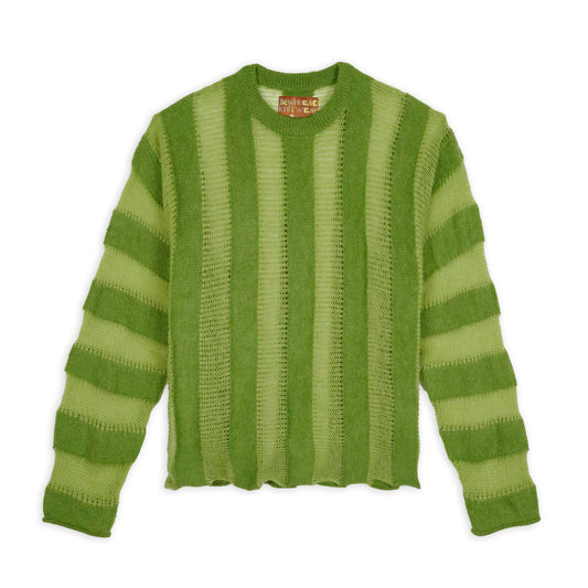 Brain Dead Fuzzy Threadbare Sweater - Green
