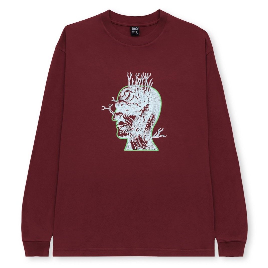 Brain Dead Brain Roots LS T-Shirt - Maroon