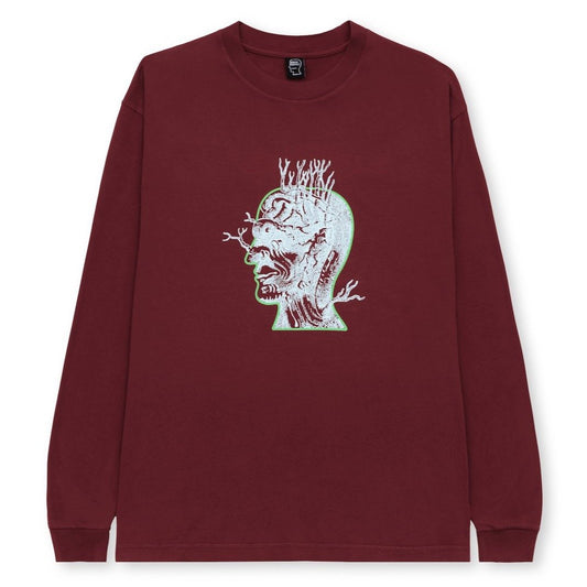 Brain Dead Brain Roots LS T-Shirt - Maroon