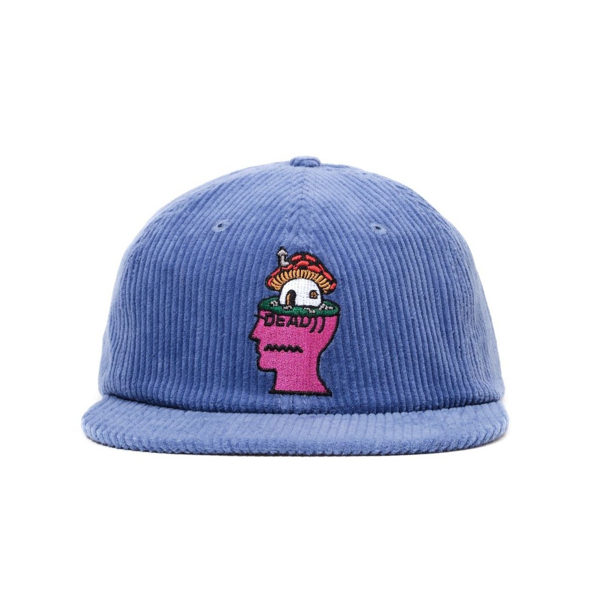 Brain Dead Mushroom Head Cord 6-Panel Hat - Blue