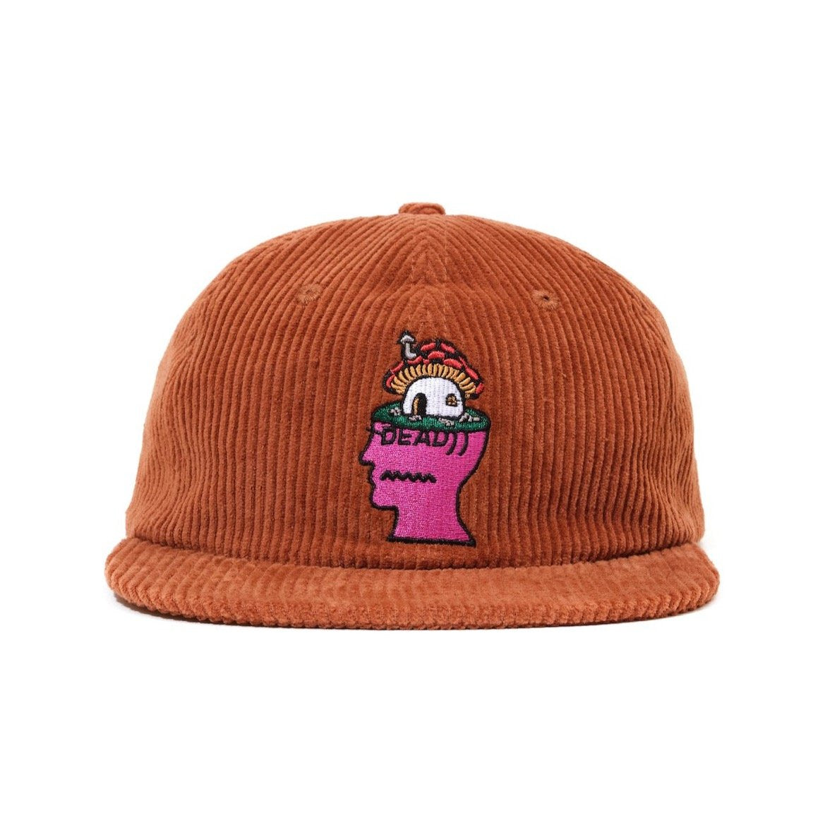 Brain Dead Mushroom Head Cord 6-Panel Hat - Rust